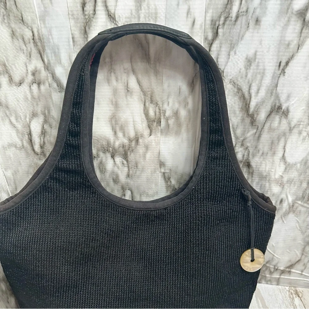 The Sak Large Black Knit Hobo Purse Tote Bag Carry All Everyday Slouchy